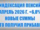 Индексация Пенсий Май 2026 г 6,8% — новые суммы и кто получил прибавку
