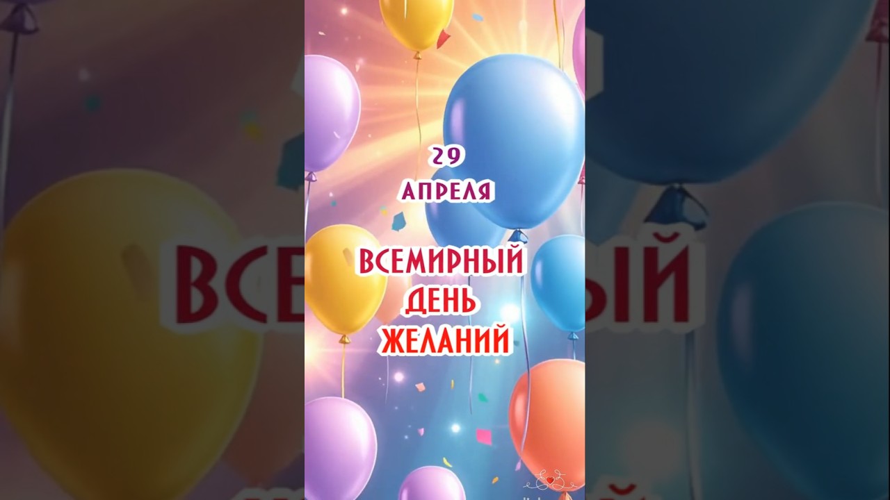 ВСЕМИРНЫЙ ДЕНЬ ЖЕЛАНИЙ — 29 апреля какой сегодня праздник ?