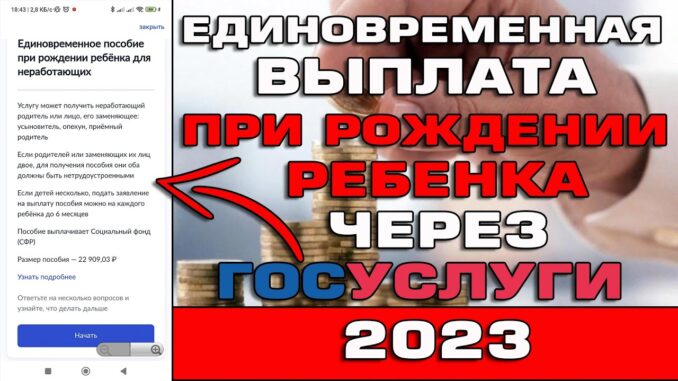 Заявление на Единовременную выплату при рождении ребенка через Госуслуги Как податься в 2026 году