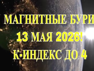 Магнитные Бури 13.05.2026 Повышенный К-ИНДЕКС ДО 4