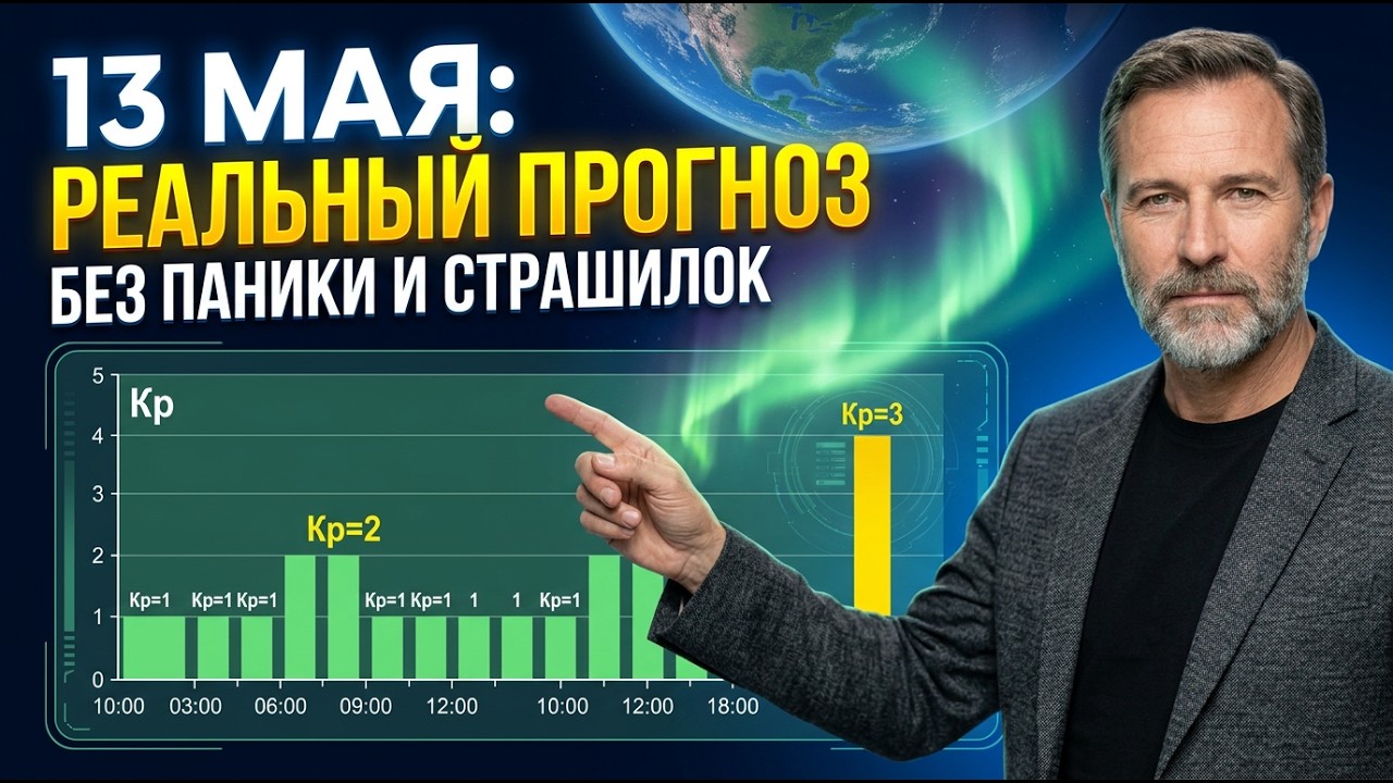 Магнитные Бури Сегодня 13 мая 2026: Kp‑прогноз для метеозависимых Спокойный День