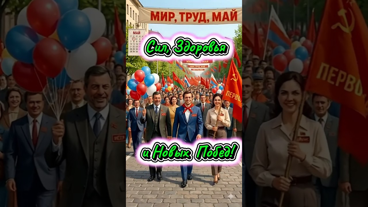 С Днём Трудящихся 1 Мая. Поздравление открытка